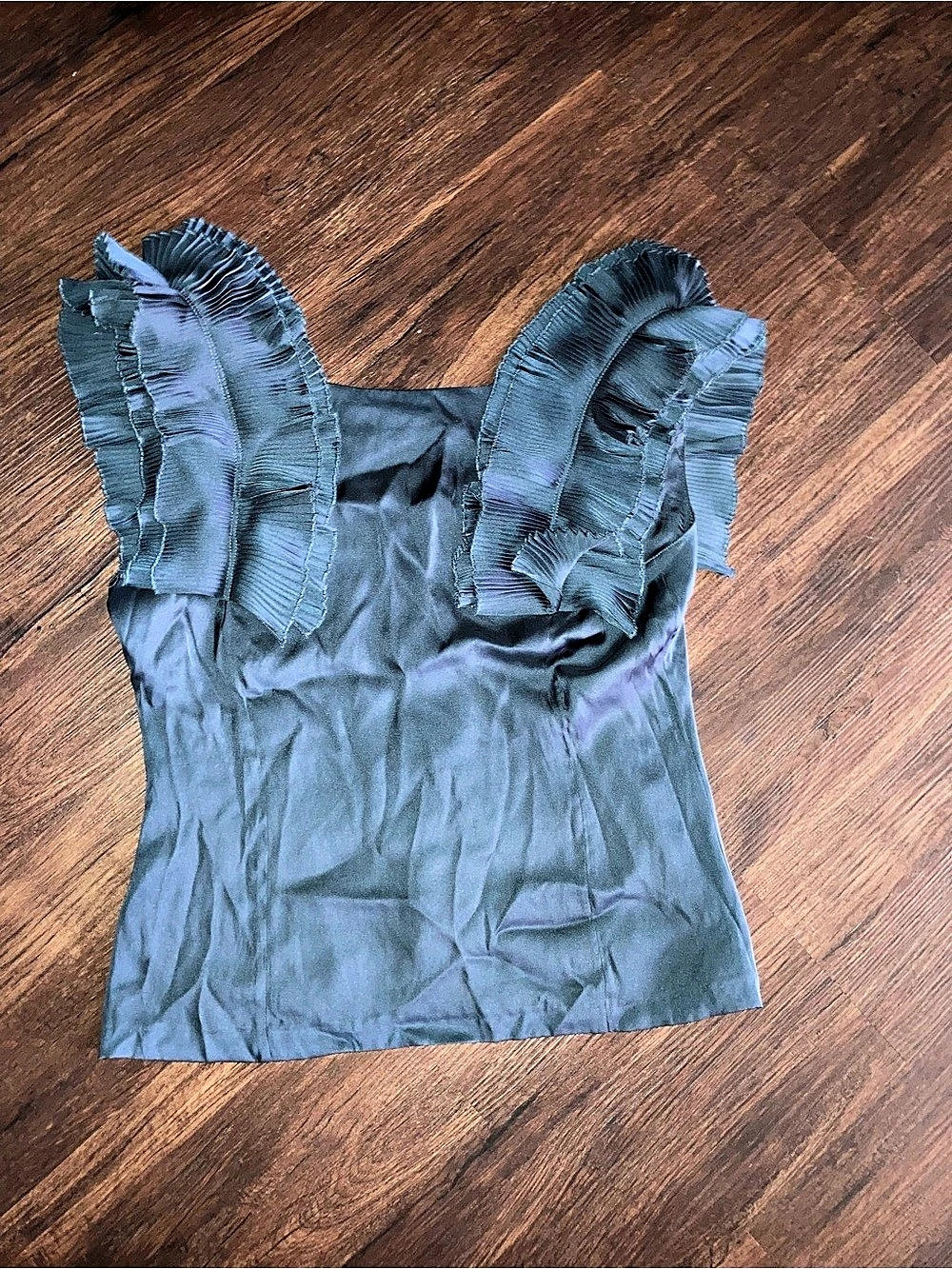Sisley women’s Ruffle Blouse in Blue Size M